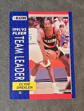 1991-92 Fleer #393 Clyde Drexler Team Leader Basketball Card
